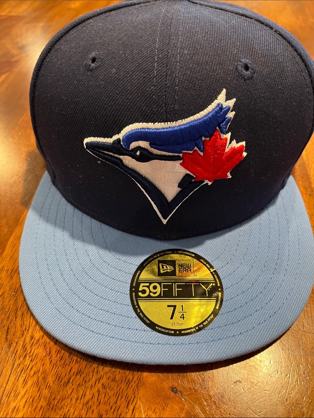 New Era Blue Jays Fitted Cap - Navy, Light Blue & Red Patch